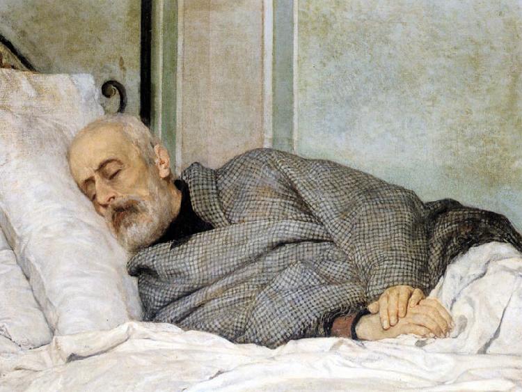 Silvestro lega Giuseppe Mazzini morente oil painting image